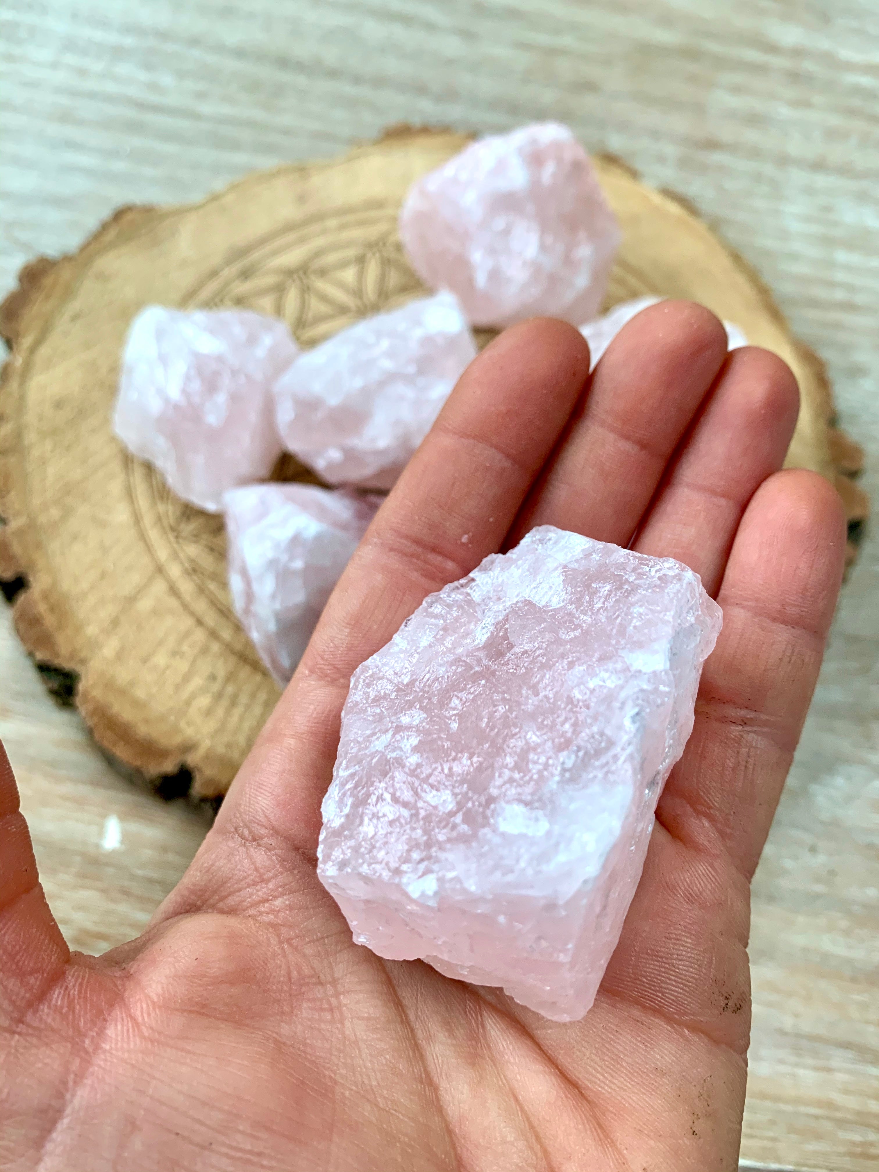 Raw rose shop quartz stone