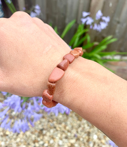Tumblestone Crystal Healing Bracelet Goldstone