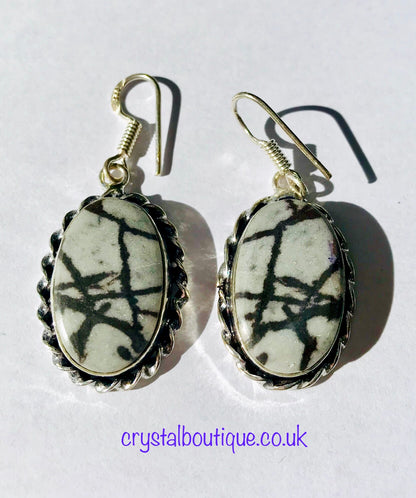 Australian Outback Jasper Crystal Earrings - 925 Silver - Crystal Boutique.co.uk 
