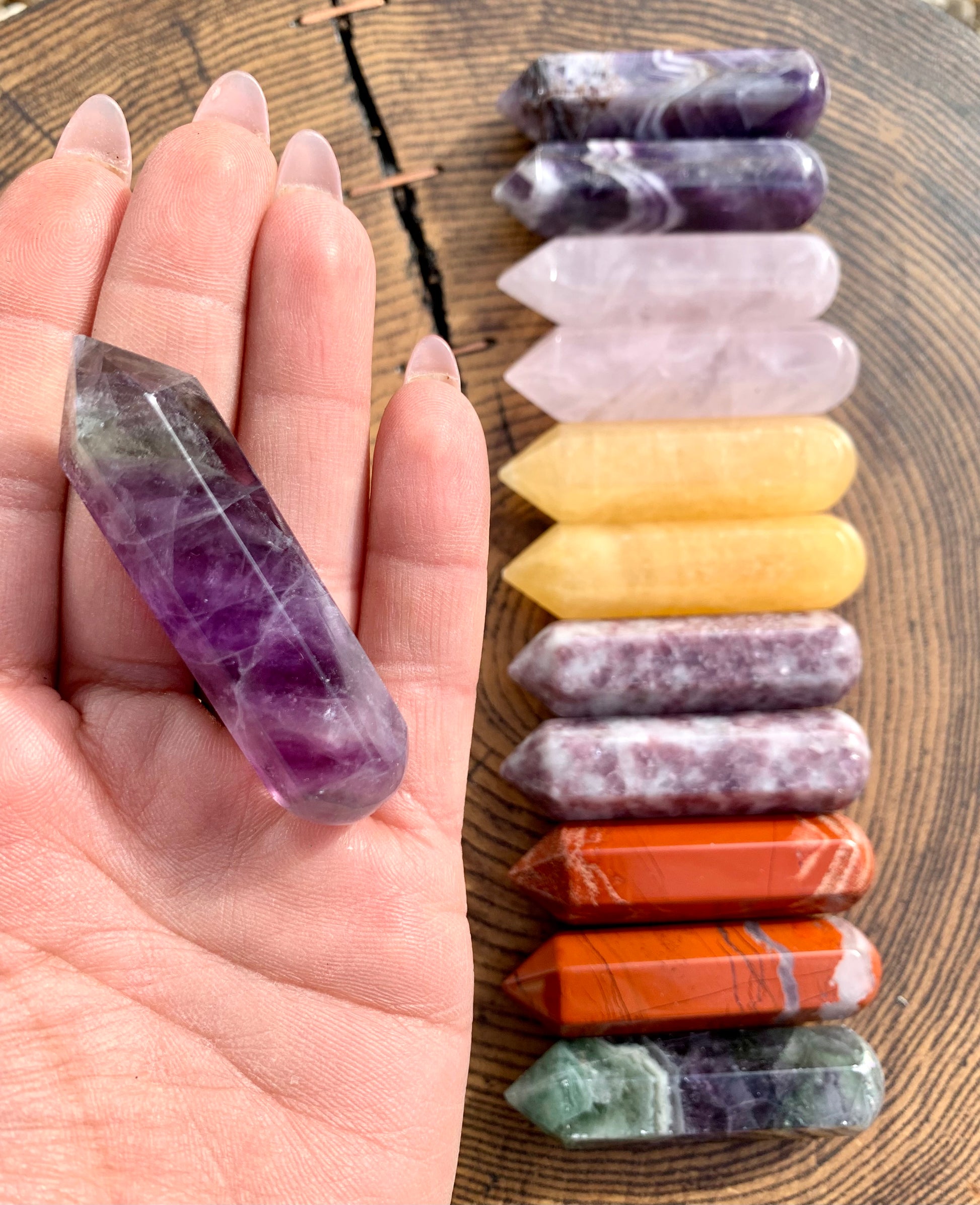 Fluorite Crystal Wand Point Rounded End 