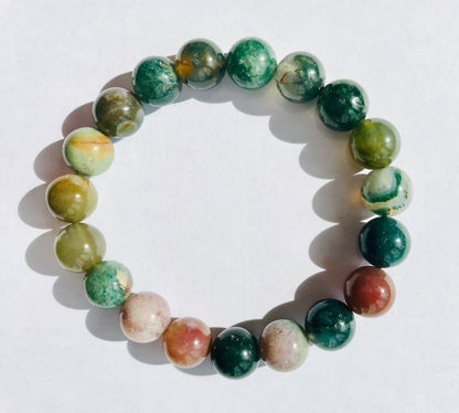 Moss Agate Natural Handmade Crystal Healing Bracelet - Abundance - Crystal Boutique.co.uk 
