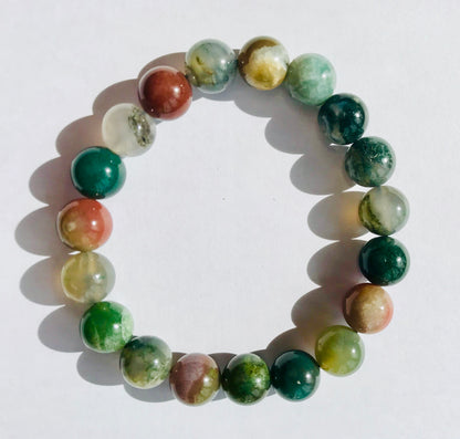 Moss Agate Natural Handmade Crystal Healing Bracelet - Abundance - Crystal Boutique.co.uk 