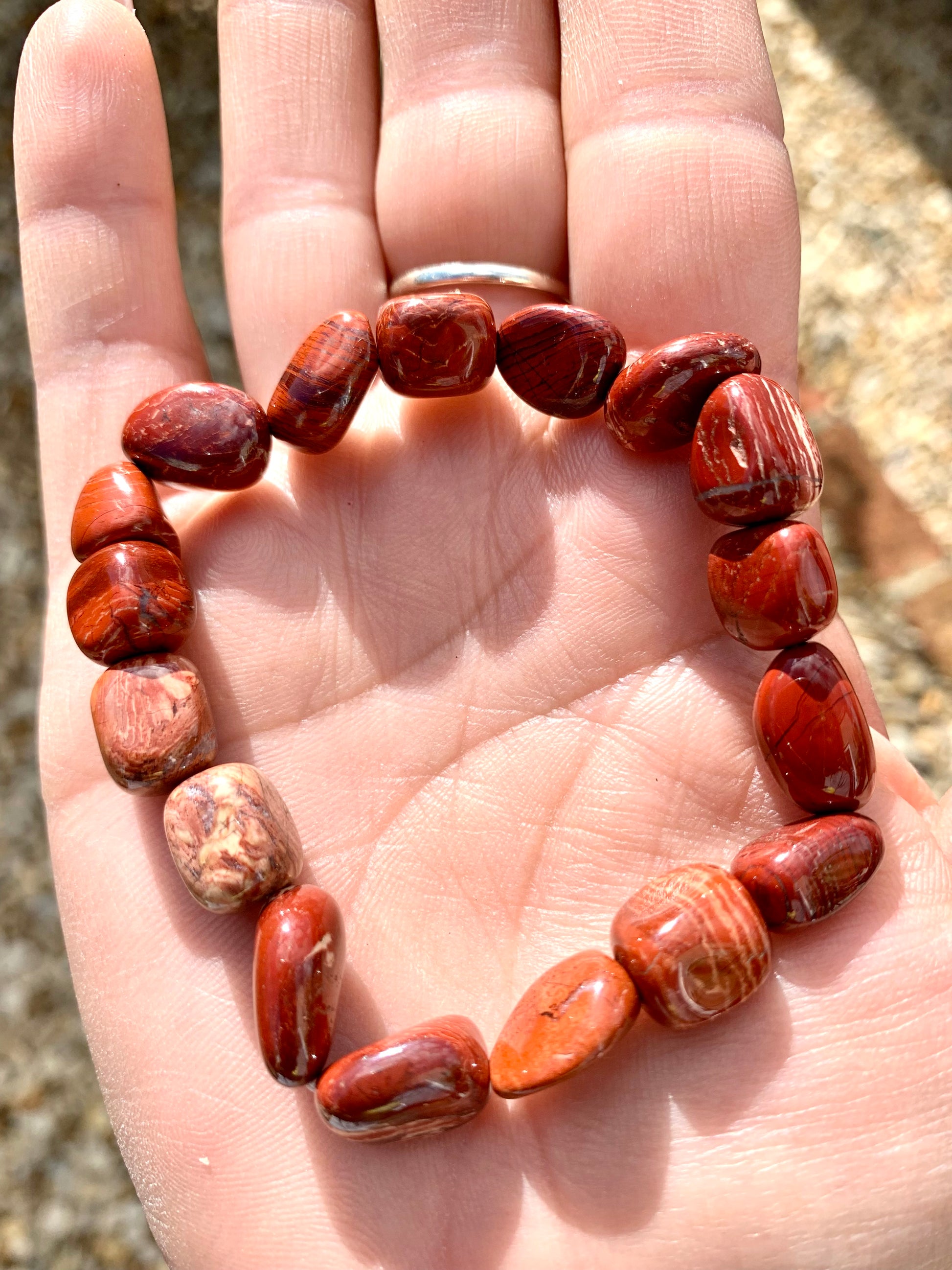 Red Jasper Tumblestone Crystal Healing Bracelets