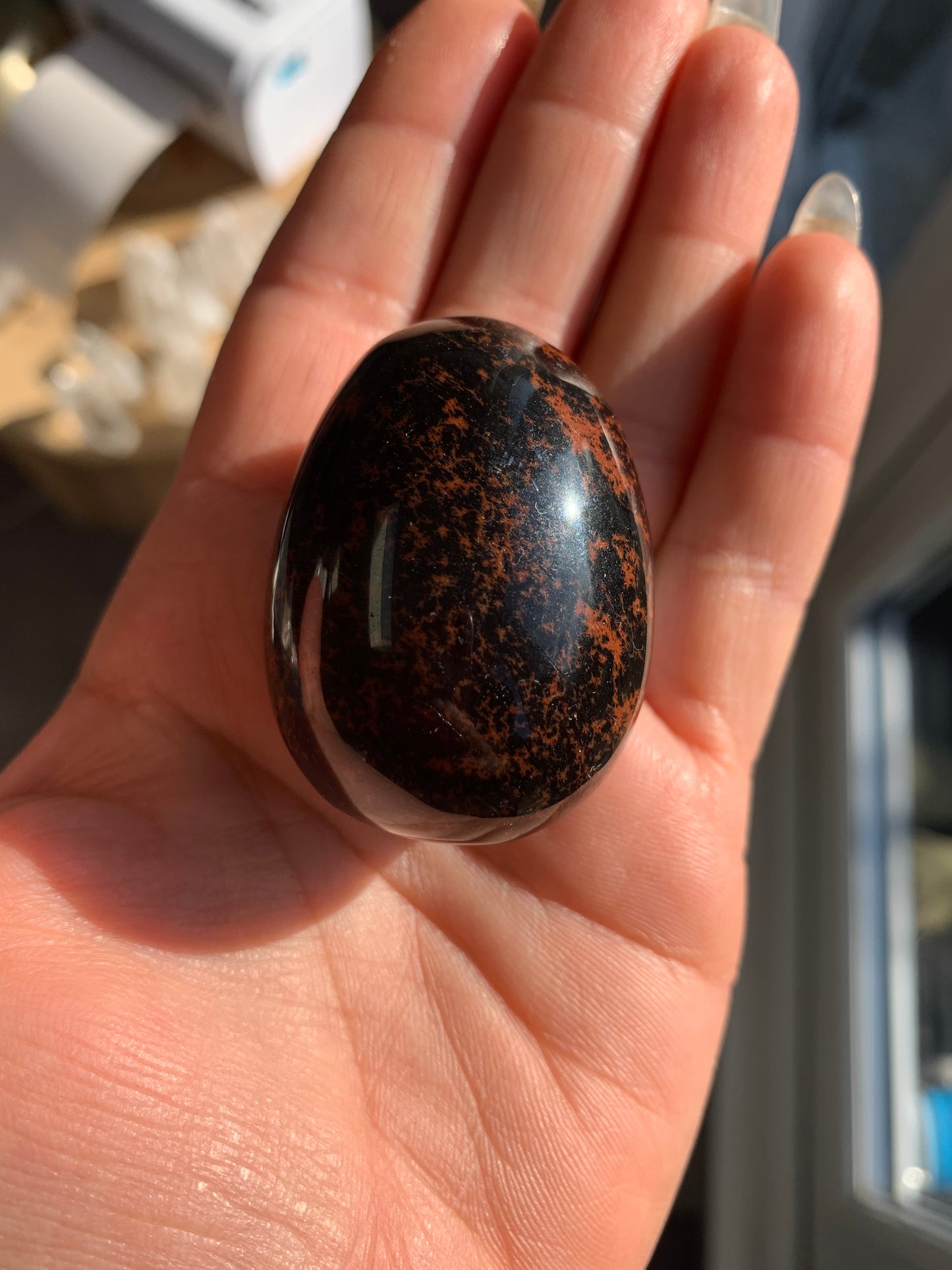 Mahogany Obsidian Crystal Gemstone Polished Egg 