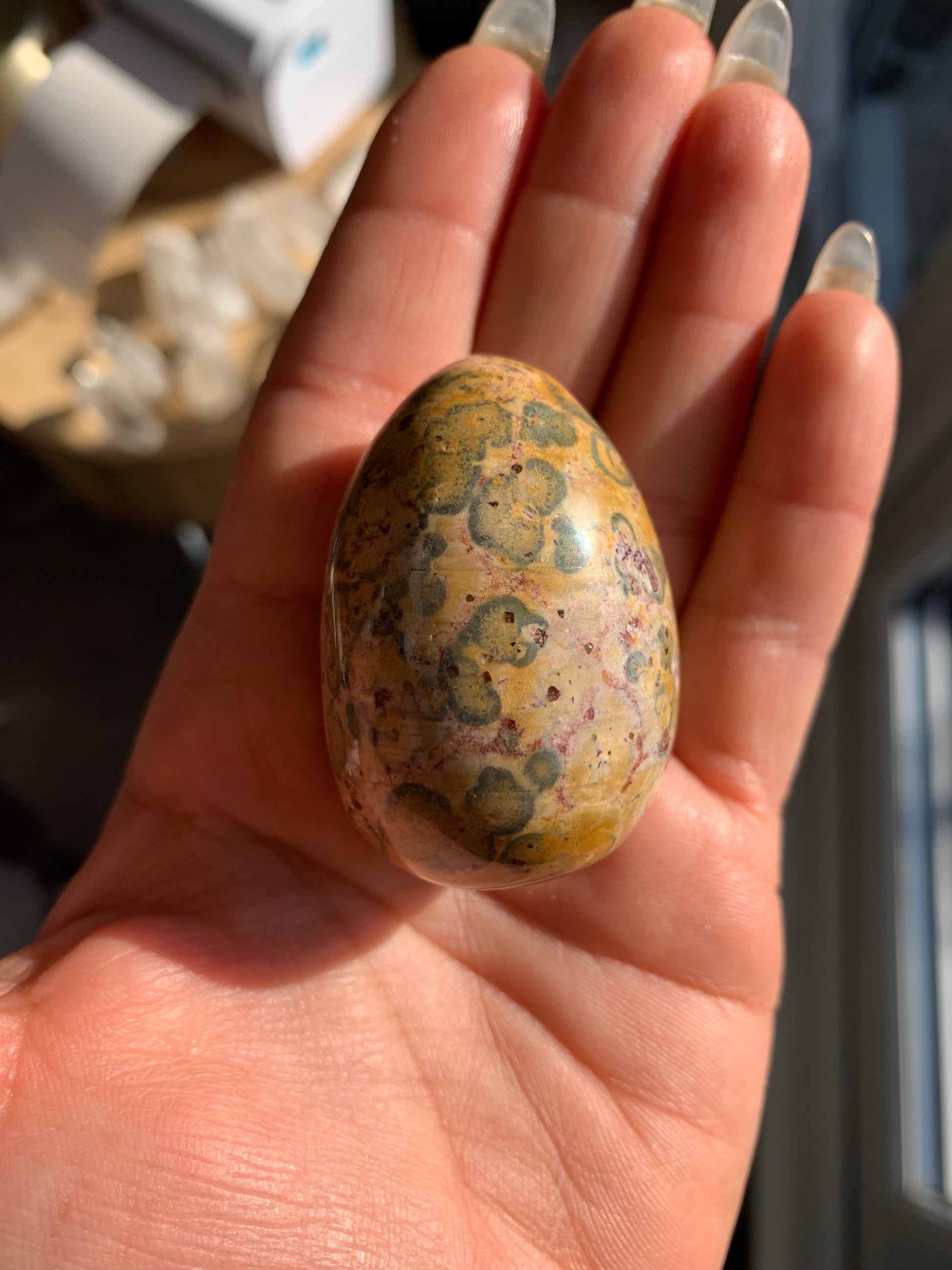Leopard Skin Jasper Crystal Gemstone Polished Egg 