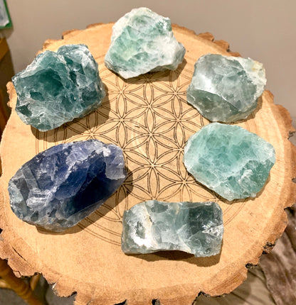 Fluorite One Sided Polished Crystal - Crystalboutique.co.uk