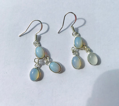 Opalite Crystal Gemstone Earrings - Communication Enhancer - Crystal Boutique.co.uk 