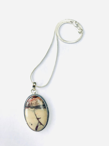 Porcelain Jasper Crystal Healing Pendant Necklace - Inner Peace - Crystal Boutique.co.uk 