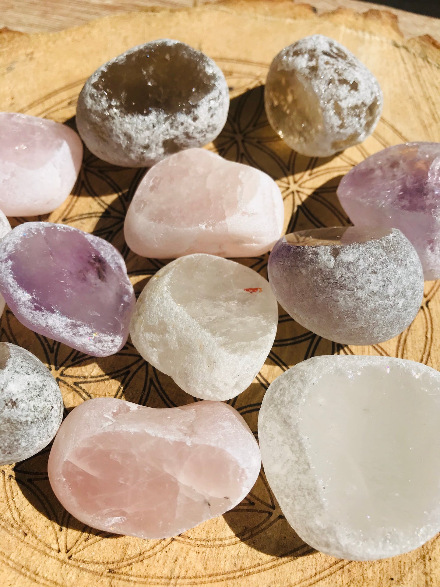 Assorted Amethyst, Clear, Smokey & Rose Quartz Crystal Dragons Eggs - Crystal Boutique.co.uk