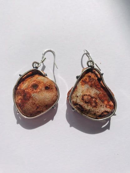 Druzy Crystal Geode Slice Gemstone Earrings Nude Collection - Crystal Boutique.co.uk