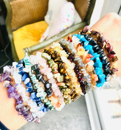 Assorted Crystal Tumble Stone Chip Bracelets 