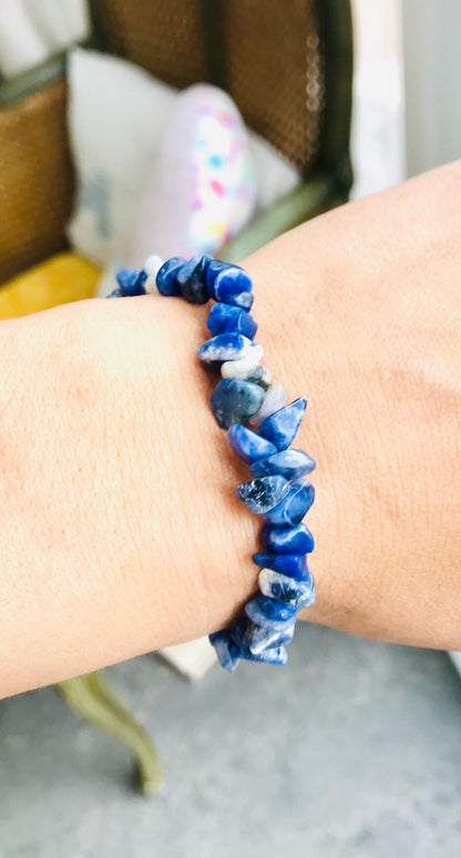 Sodalite Tumble Stone Chip Crystal Healing Bracelets - Crystal Boutique.co.uk