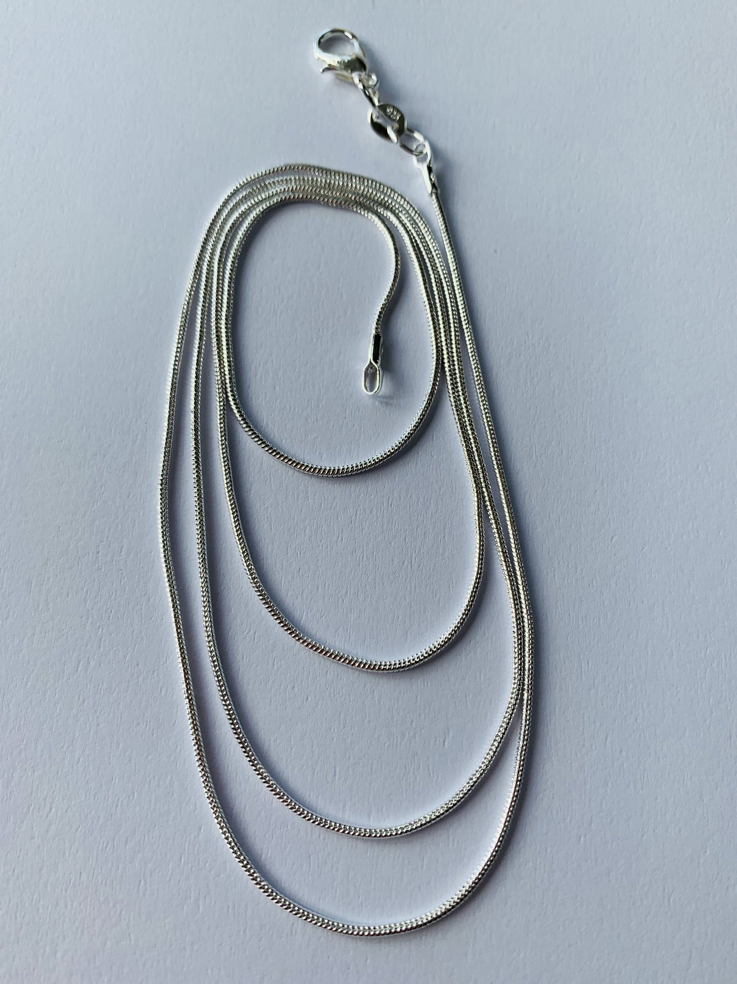 1mm 925 Silver Plated Snack Chain - Crystal Boutique.co.uk