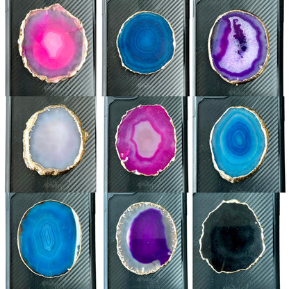 Agate Slice Crystal Phone Grip