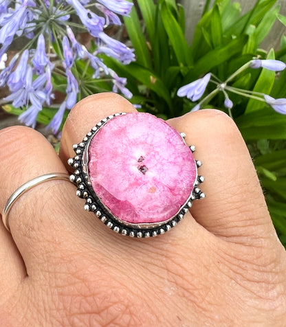 Solar Quartz Dyed Crystal Ring