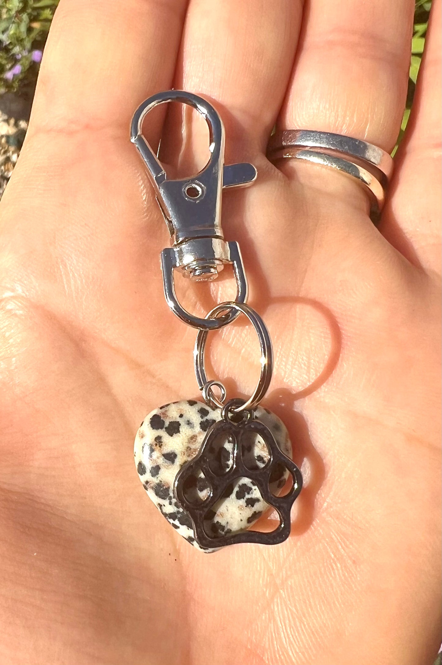 Dalmatian Jasper Crystal Healing Gemstone Collar Charms for Pets