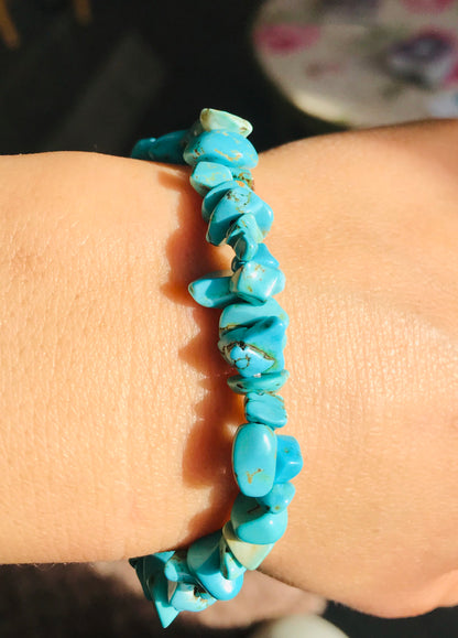 Blue Howlite Chip Crystal Healing Stretch Bracelets - Crystal Boutique.co.uk 