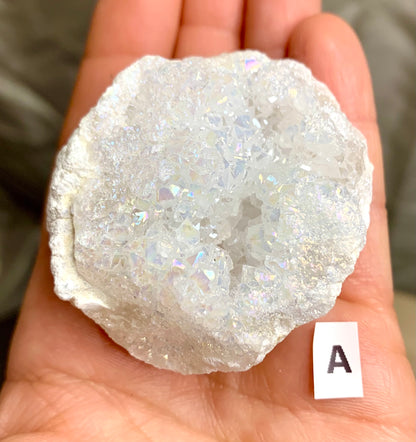 Angel Aura Rainbow Quartz Geode Cluster - CrystalBoutique.co.uk 