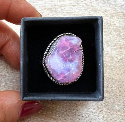 Solar Quartz Crackle Dyed Crystal Ring