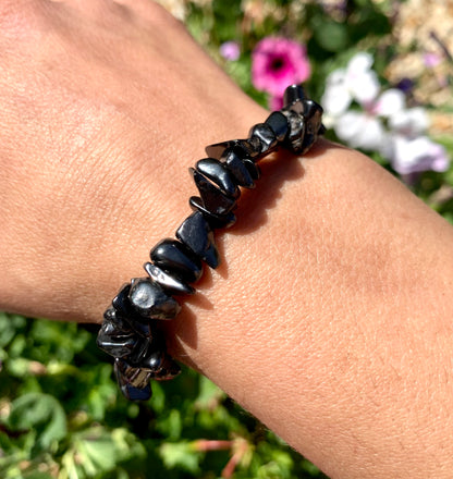 Shungite Chip Crystal Healing Stretch Bracelets