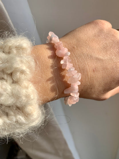 Rose Quartz Crystal Gemstone Bracelet - Crystalboutique.co.uk