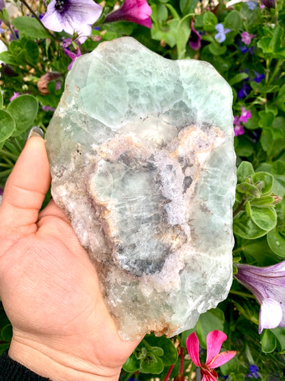 Fluorite Crystal Polished Slice Tea Light Candle Holder