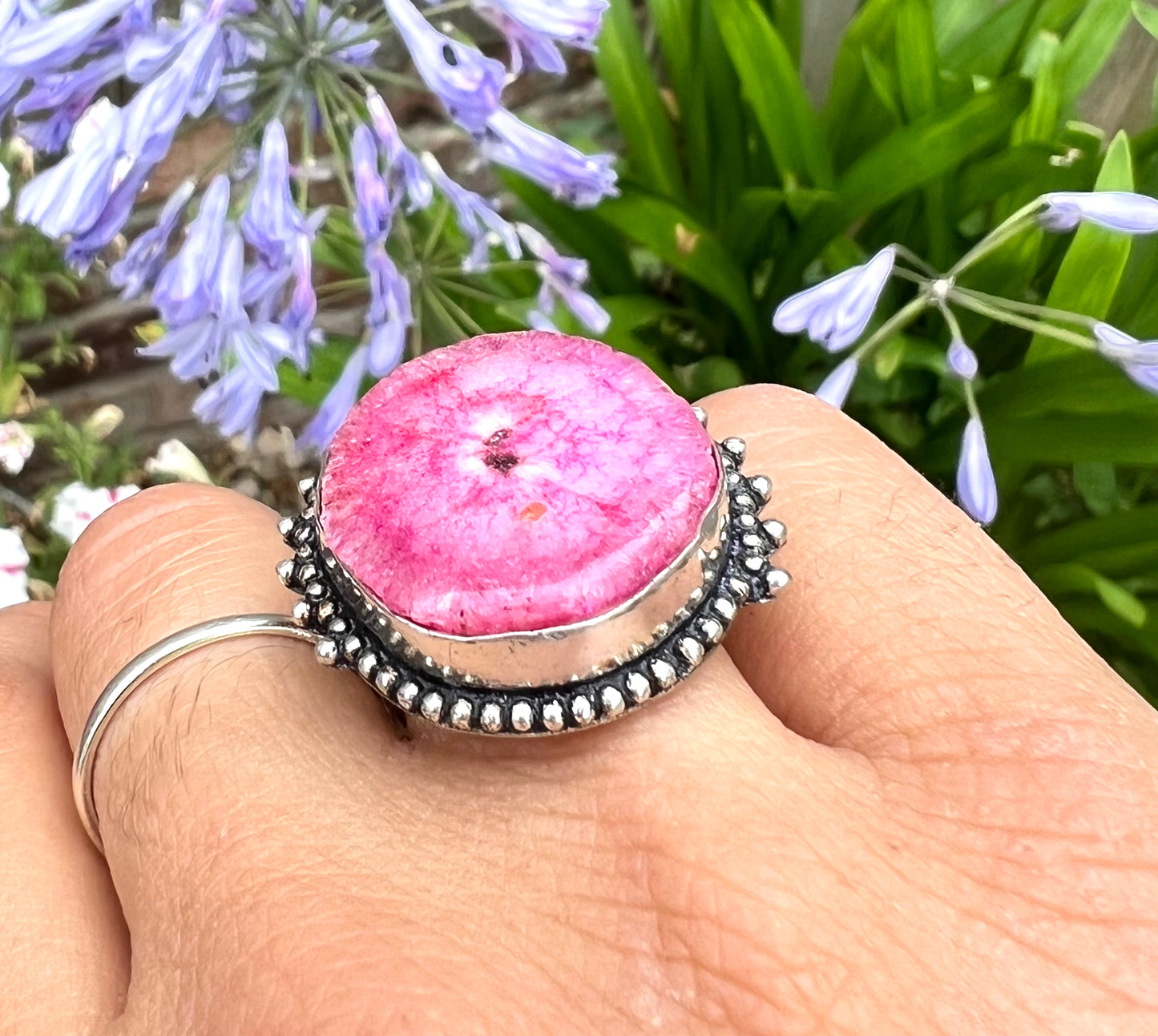 Solar Quartz Dyed Crystal Ring