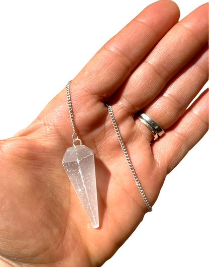 Selenite Satin Spar Crystal Dowsing Pendulums