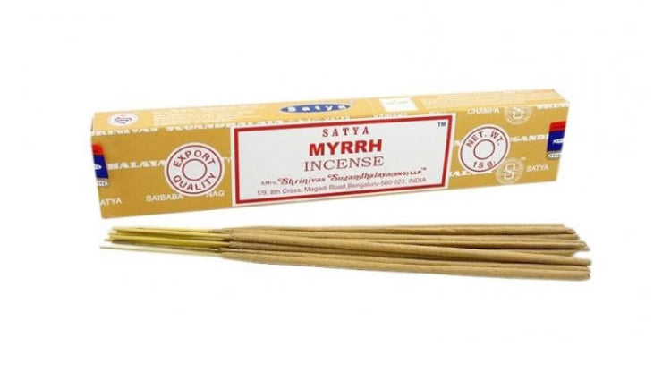 Myrrh Satya Premium Incense - CrystalBoutique.co.uk 