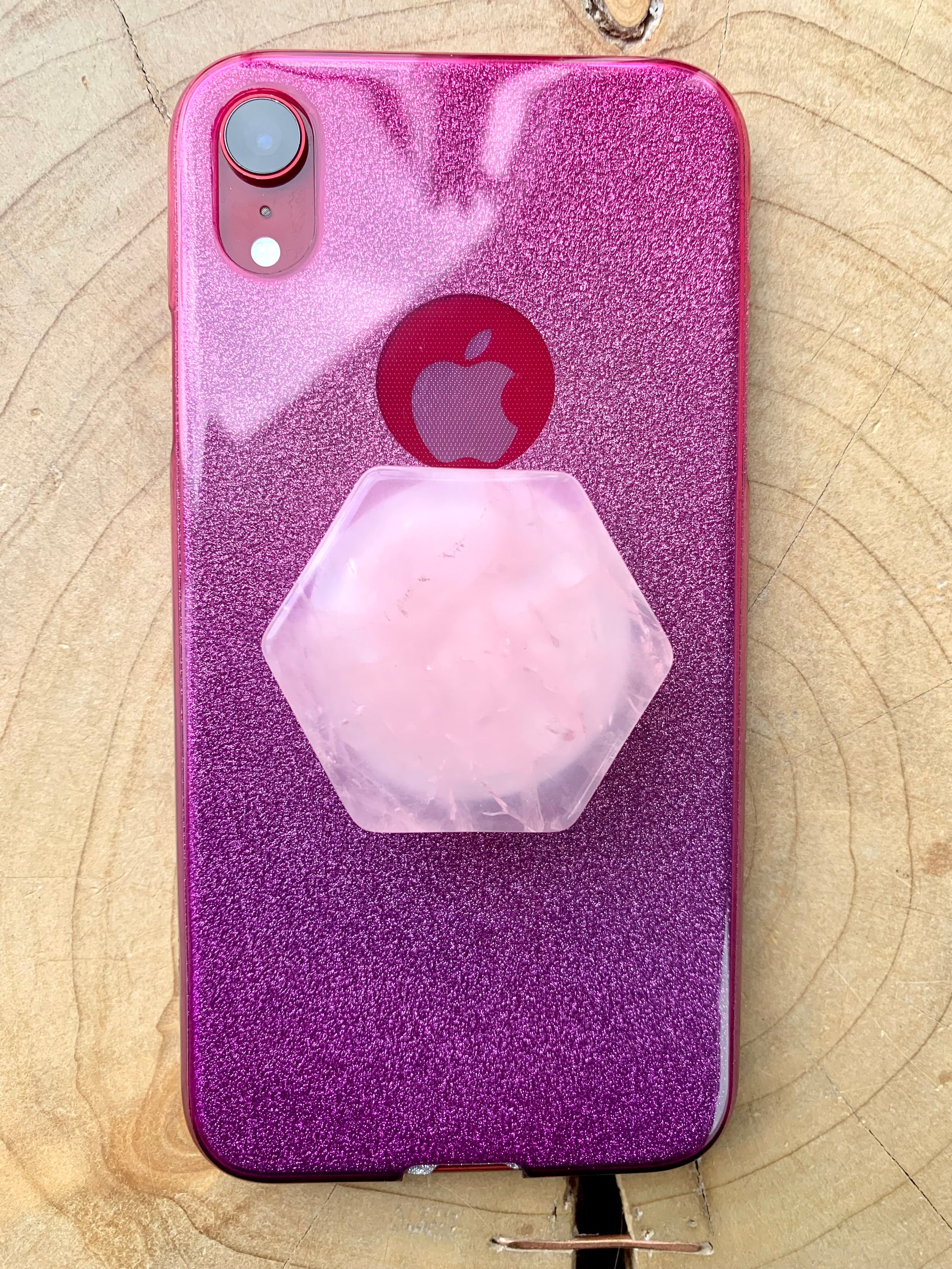 Assorted Hexagon Quartz Crystal Gemstone Mobile Phone Grip