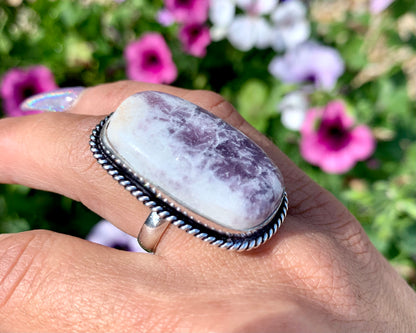 Lepidolite Crystal Ring