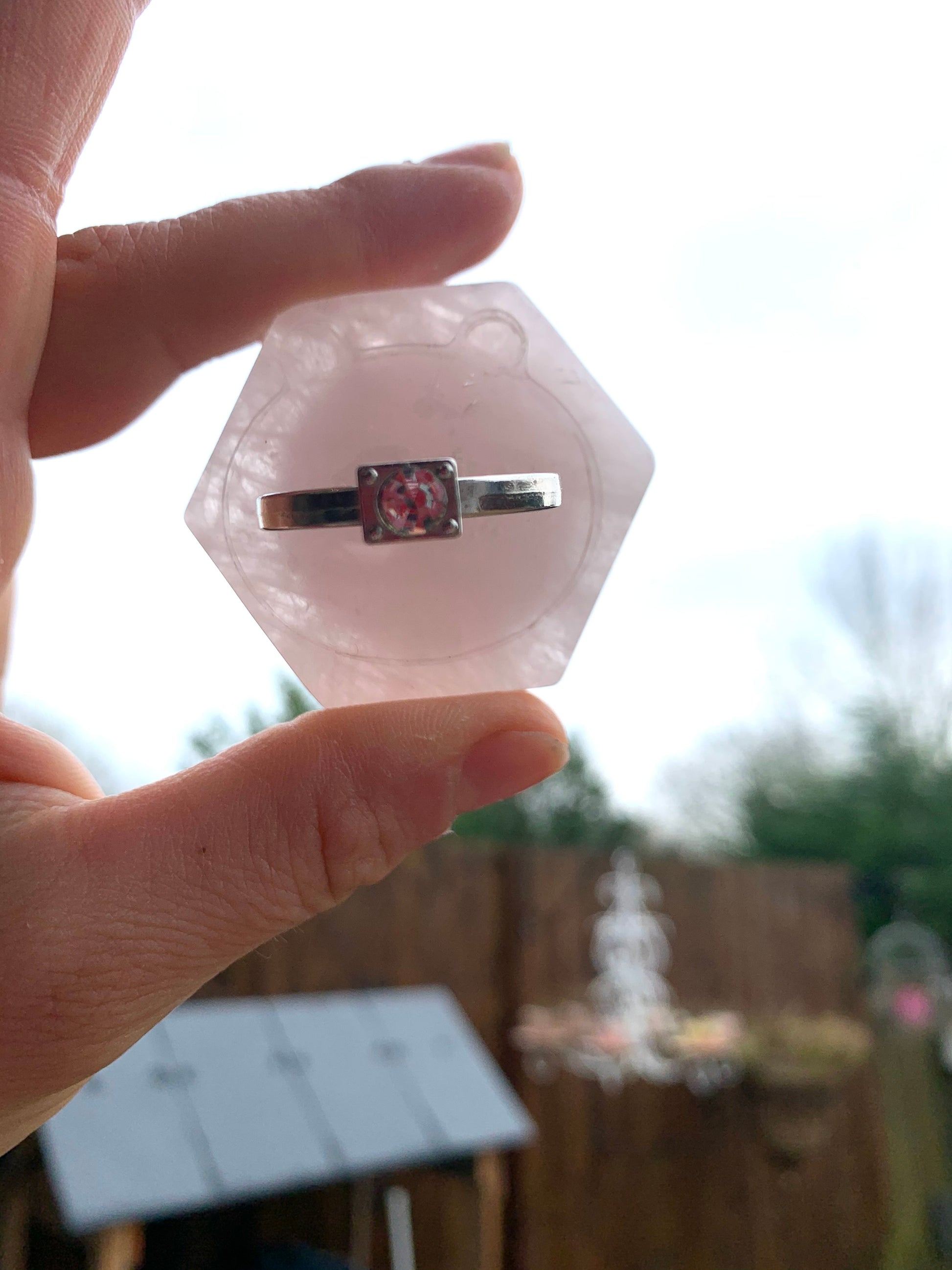 Rose Quartz Crystal Phone Ring Grip- CrystalBoutique.co.uk