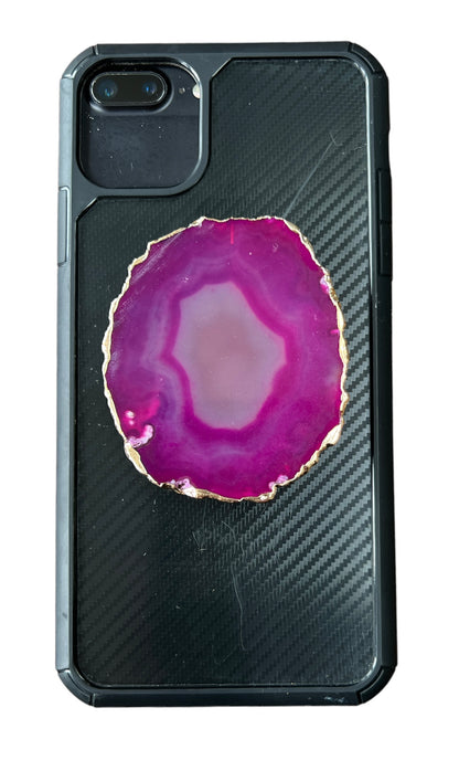 Agate Slice Crystal Phone Grip