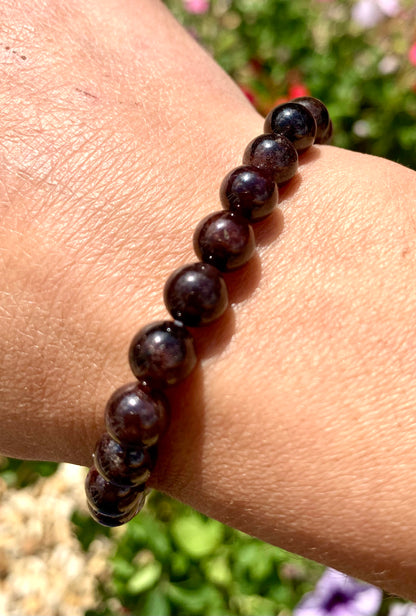 Blood Garnet Round 8mm Beaded Power Bracelet