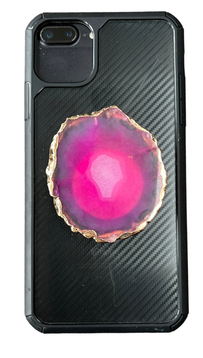 Agate Slice Crystal Phone Grip