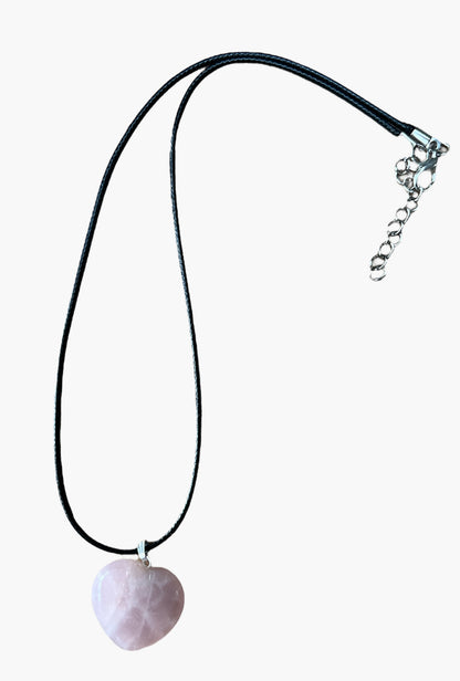 Puffed Heart Crystal Heart Shaped Pendant Necklace