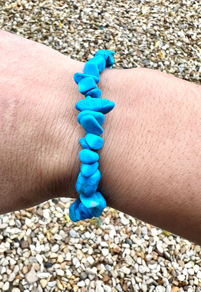 Blue Howlite Chip Bracelet 