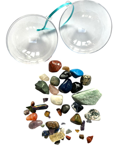 Crystal Christmas Bauble Lucky Dip Gift Set Secret Santa Assorted Gemstones