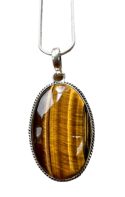 Tiger Eye Crystal Pendant Necklace