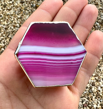 Agate Slice Crystal Phone Grip