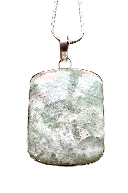 Aqua Seraphinite Crystal Pendant Necklace