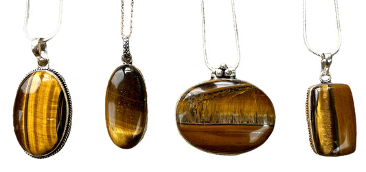 Tiger Eye Crystal Pendant Necklace