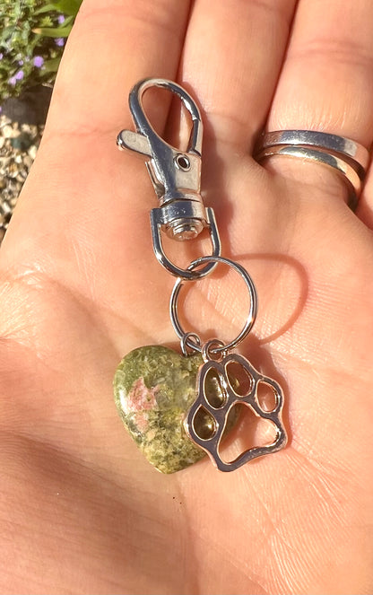 Unakite Crystal Healing Gemstone Collar Charms for Pets