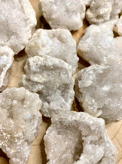 Angel Aura Rainbow Quartz Geode Cluster - CrystalBoutique.co.uk 