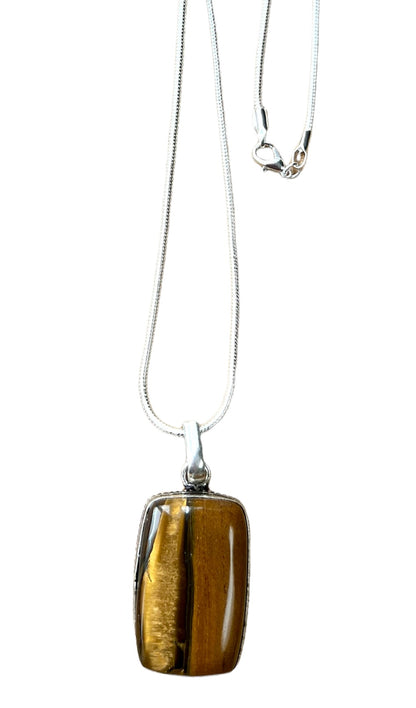 Tiger Eye Crystal Pendant Necklace