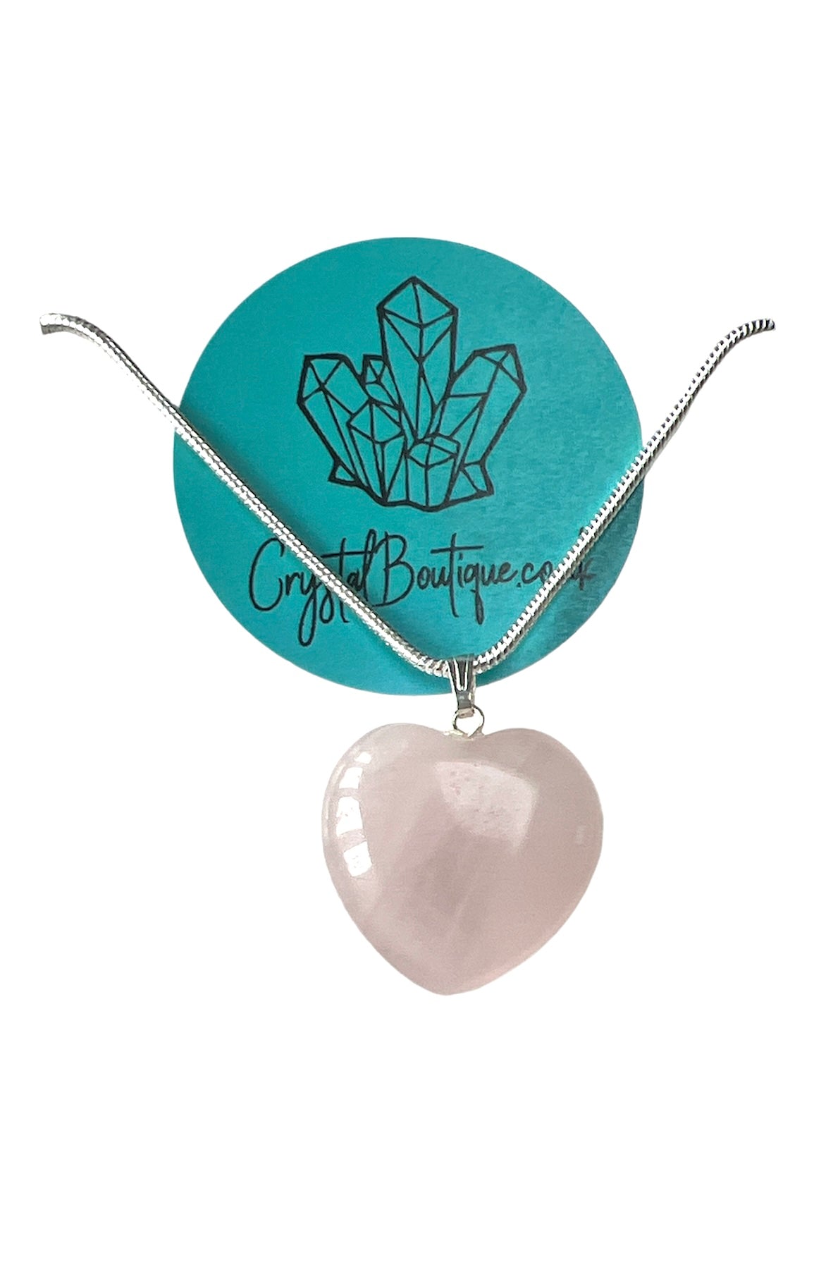 Puffed Heart Crystal Heart Shaped Pendant Necklace