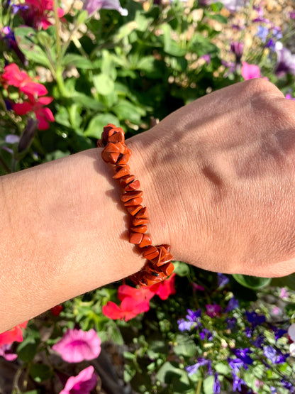 Red Jasper Chip Crystal Healing Stretch Bracelets - Crystal Boutique.co.uk