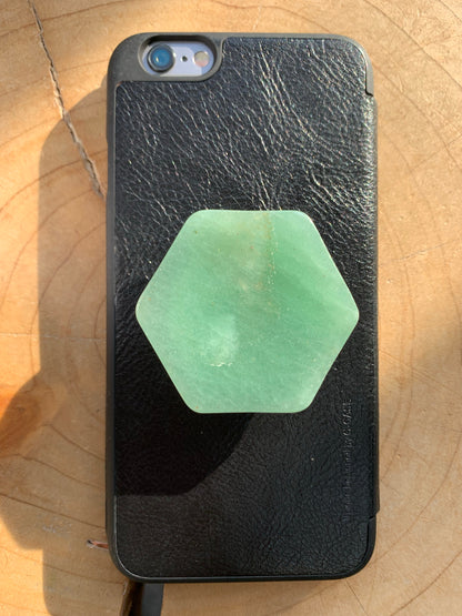 Assorted Hexagon Quartz Crystal Gemstone Mobile Phone Grip