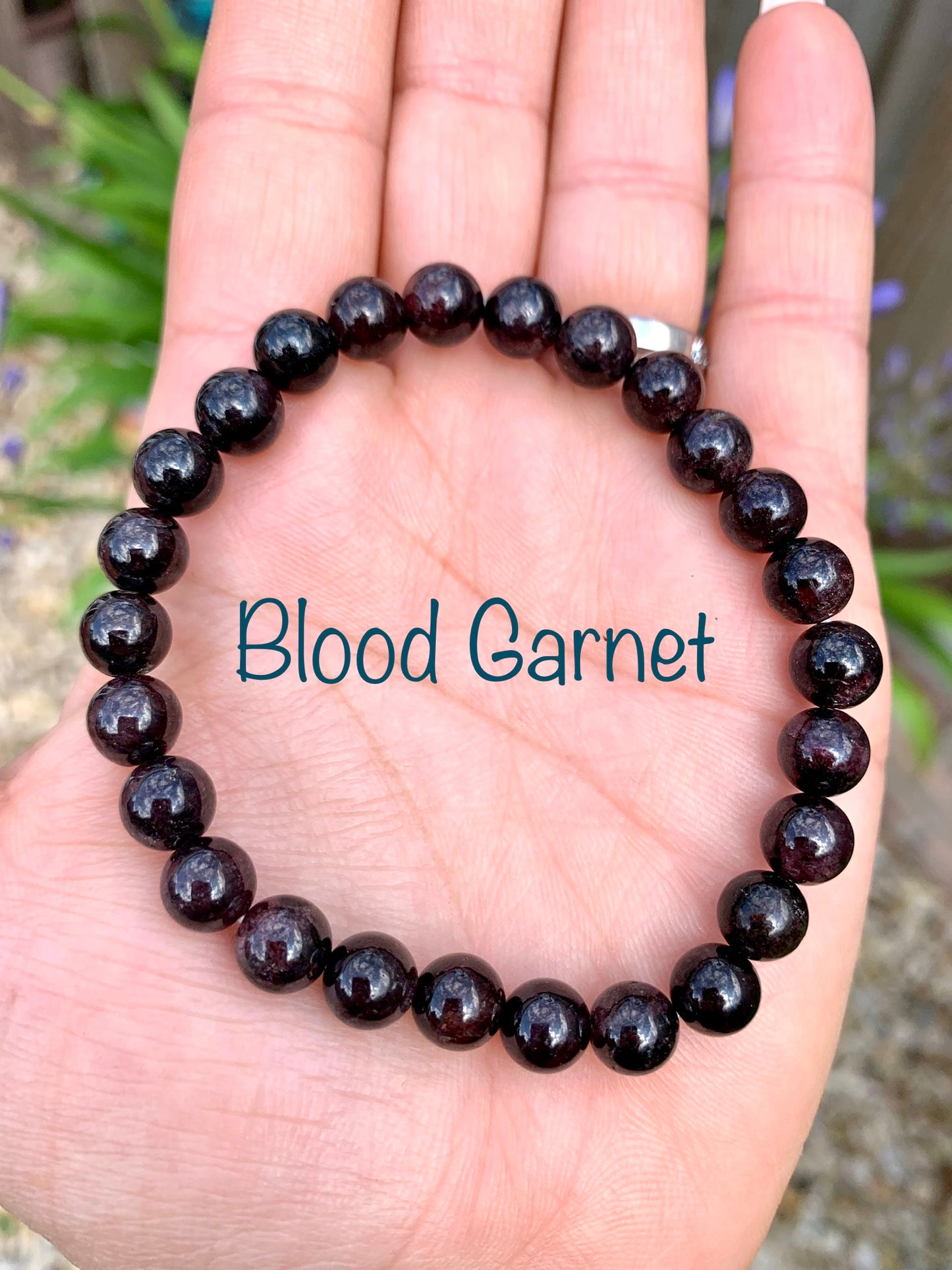 Blood Garnet Round 8mm Beaded Power Bracelet