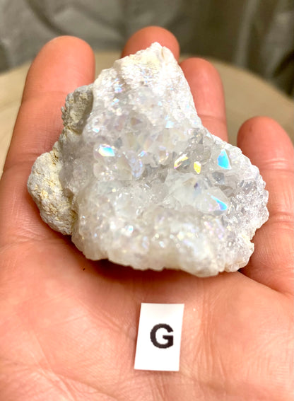 Angel Aura Rainbow Quartz Geode Cluster - CrystalBoutique.co.uk 
